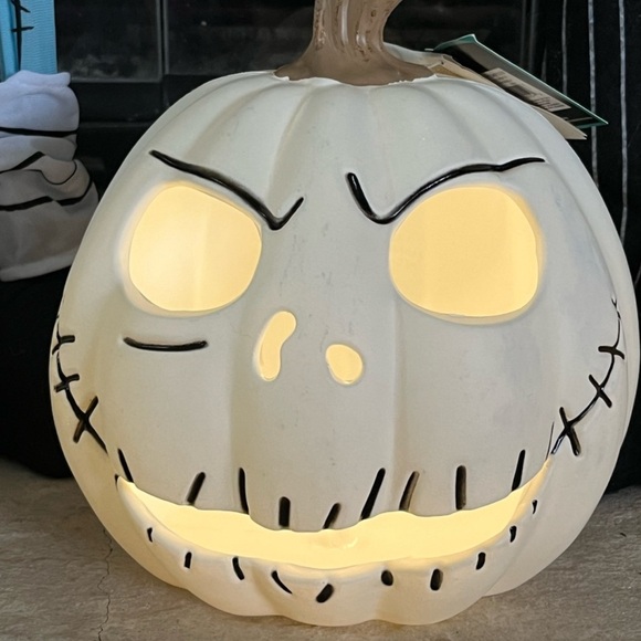 Nightmare Before Christmas Disney Jack Skellington Light Up Pumpkin Head 10"Ht - Picture 1 of 8